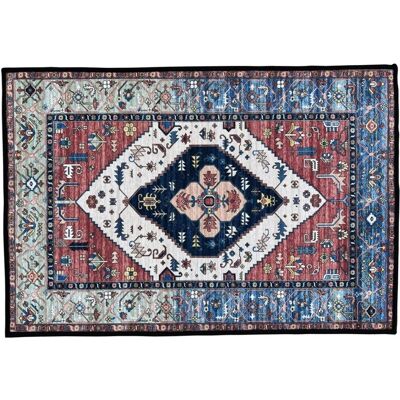 Ahead Armor Tribal Persian Drum Rug Red & Blue 80 x 64″ - Publicité Ahead Armor Tribal Persian Drum Rug Red & Blue 80 x 64″ - Publicité
