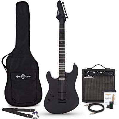 Guitare Électrique LA Select Modern pour Gaucher par Gear4music Blackout Ampli de Guitare 15 W & Pack dAccessoires - Publicité Guitare Électrique LA Select Modern pour Gaucher par Gear4music Blackout Ampli de Guitare 15 W & Pack dAccessoires - Publicité