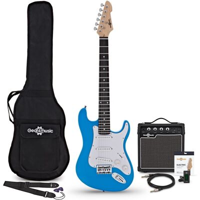 Gear4Music Guitare Électrique LA 3/4 Bleu Ampli Guitare de 10 W & Pack dAccessoires - Publicité Gear4Music Guitare Électrique LA 3/4 Bleu Ampli Guitare de 10 W & Pack dAccessoires - Publicité