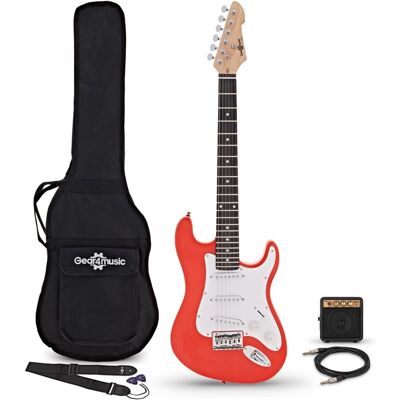 Gear4Music Guitare Électrique LA 3/4 Rouge Pack Mini Ampli de Guitare - Publicité Gear4Music Guitare Électrique LA 3/4 Rouge Pack Mini Ampli de Guitare - Publicité