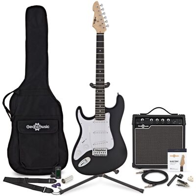 Gear4Music Guitare Électrique LA pour Gaucher Noir Ampli de Guitare 15 W & Pack Complet dAccessoires - Publicité Gear4Music Guitare Électrique LA pour Gaucher Noir Ampli de Guitare 15 W & Pack Complet dAccessoires - Publicité