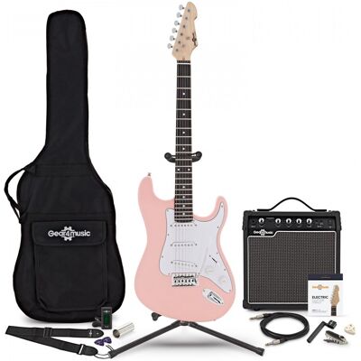Gear4Music Guitare Électrique LA Rose Ampli de Guitare 15 W & Pack Complet dAccessoires - Publicité Gear4Music Guitare Électrique LA Rose Ampli de Guitare 15 W & Pack Complet dAccessoires - Publicité
