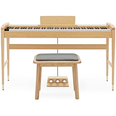 Keynote Piano Numérique Contemporain avec Bluetooth par Gear4music Light Oak et Tabouret - Publicité Keynote Piano Numérique Contemporain avec Bluetooth par Gear4music Light Oak et Tabouret - Publicité