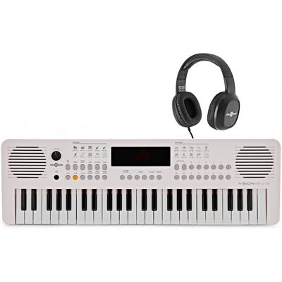 Gear4Music VISIONKEY-2 Clavier Portable 49 Touches Blanc pack avec Casque - Publicité Gear4Music VISIONKEY-2 Clavier Portable 49 Touches Blanc pack avec Casque - Publicité