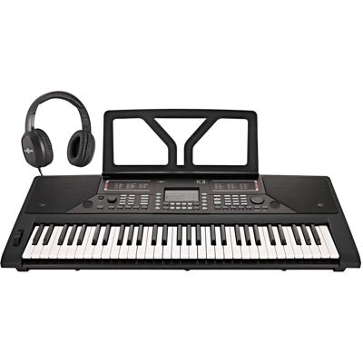 K3 Clavier de 61 Touches par Gear4music pack avec Casque - Publicité K3 Clavier de 61 Touches par Gear4music pack avec Casque - Publicité