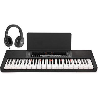 K1+ Clavier avec 61 Touches Lumineuses et Bluetooth par Gear4music pack avec Casque - Publicité K1+ Clavier avec 61 Touches Lumineuses et Bluetooth par Gear4music pack avec Casque - Publicité