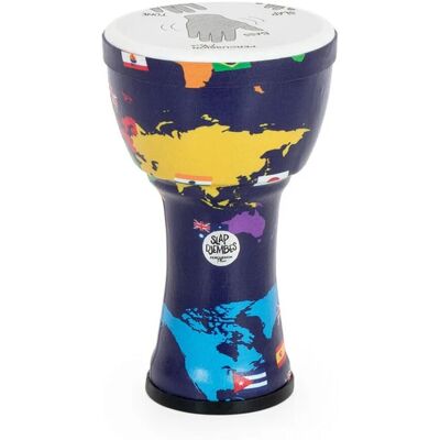 Percussion Plus Slap Djembe Pre-Tuned 7 inch Head World Map - Publicité Percussion Plus Slap Djembe Pre-Tuned 7 inch Head World Map - Publicité