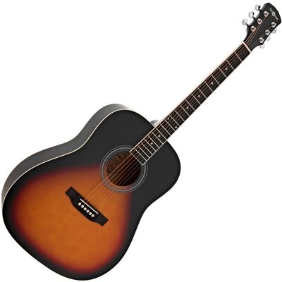Guitare Acoustique Dreadnought par Gear4music Sunburst - Publicité Guitare Acoustique Dreadnought par Gear4music Sunburst - Publicité