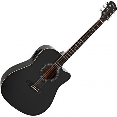 Gear4Music Guitare Électro-Acoustique Dreadnought Pan Coupé Noir - Publicité Gear4Music Guitare Électro-Acoustique Dreadnought Pan Coupé Noir - Publicité