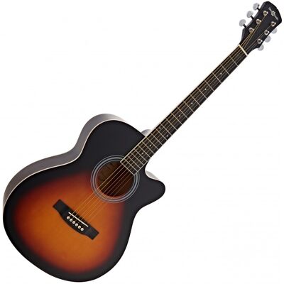 Guitare Acoustique à Pan Coupé par Gear4music Sunburst - Publicité Guitare Acoustique à Pan Coupé par Gear4music Sunburst - Publicité