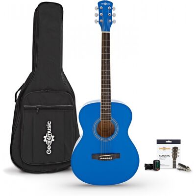 Guitare Acoustique dÉtude et Pack dAccessoires par Gear4music Blue - Publicité Guitare Acoustique dÉtude et Pack dAccessoires par Gear4music Blue - Publicité