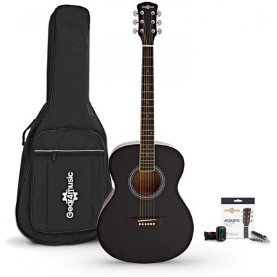 Guitrare Électro-Acoustique dÉtude et Accessoires par Gear4music Noir - Publicité Guitrare Électro-Acoustique dÉtude et Accessoires par Gear4music Noir - Publicité