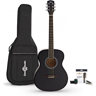 Guitrare Électro-Acoustique dÉtude Gaucher et Accessoires par Gear4music Noir - Publicité Guitrare Électro-Acoustique dÉtude Gaucher et Accessoires par Gear4music Noir - Publicité
