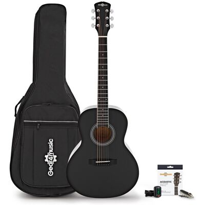 Parlour Acoustic Guitar & Accessory Pack by Gear4music Black - Publicité Parlour Acoustic Guitar & Accessory Pack by Gear4music Black - Publicité