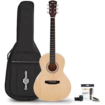 Parlour Left Handed Acoustic Guitar & Accessory Pack by Gear4music Natural - Publicité Parlour Left Handed Acoustic Guitar & Accessory Pack by Gear4music Natural - Publicité