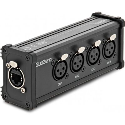 SubZero 4 Channel XLR (F) - Cat5/Ethernet Network Extender - Publicité SubZero 4 Channel XLR (F) - Cat5/Ethernet Network Extender - Publicité