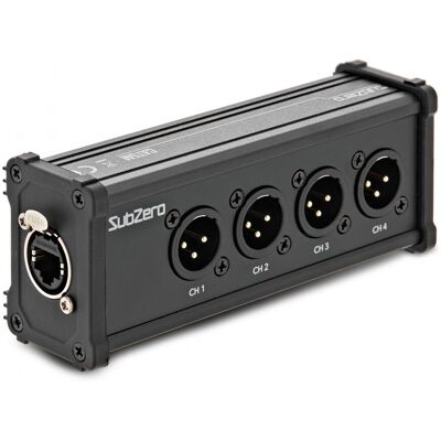 SubZero 4 Channel XLR (M) - Cat5/Ethernet Network Extender - Publicité SubZero 4 Channel XLR (M) - Cat5/Ethernet Network Extender - Publicité