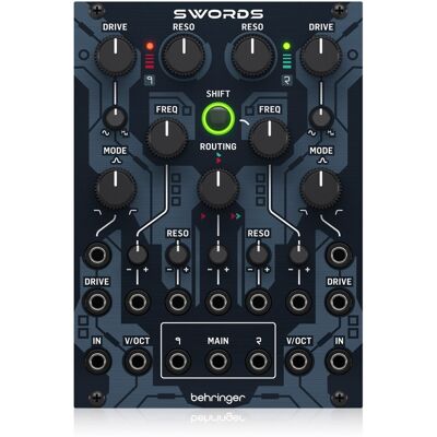Behringer SWORDS Dual Analog Multi-Mode Filter - Publicité Behringer SWORDS Dual Analog Multi-Mode Filter - Publicité