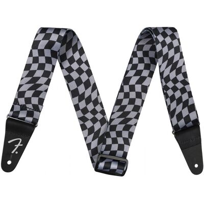 Fender Wavy Checkerboard Polyester Strap Gray - Publicité Fender Wavy Checkerboard Polyester Strap Gray - Publicité