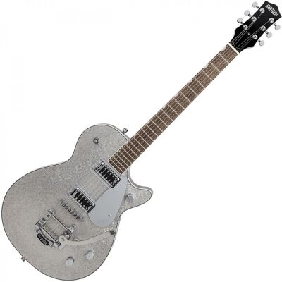 Gretsch G5230T Electromatic Sparkle Jet FT Single-Cut with Bigsby Silver Sparkle - Publicité Gretsch G5230T Electromatic Sparkle Jet FT Single-Cut with Bigsby Silver Sparkle - Publicité