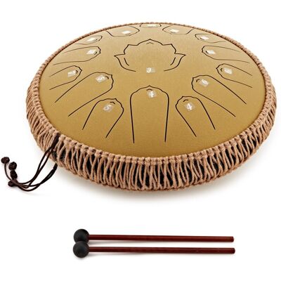 Gear4music Life Tongue Drum en Acier 14 pouces 15 notes Ré Majeur Golden - Publicité Gear4music Life Tongue Drum en Acier 14 pouces 15 notes Ré Majeur Golden - Publicité