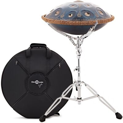 Gear4music Life Handpan 12 Notes Ré Kurd avec Housse de Transport et Support Ajustable Black Gold - Publicité Gear4music Life Handpan 12 Notes Ré Kurd avec Housse de Transport et Support Ajustable Black Gold - Publicité