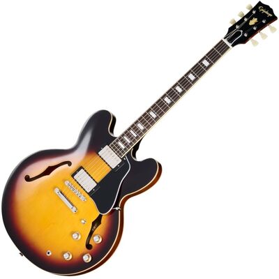 Epiphone 1962 ES-335 Reissue Vintage Burst - Publicité Epiphone 1962 ES-335 Reissue Vintage Burst - Publicité