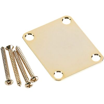 Fender 4-Bolt Vintage Neck Plate "Plain" (No Serial Number or Logo) (Gold) - Publicité Fender 4-Bolt Vintage Neck Plate "Plain" (No Serial Number or Logo) (Gold) - Publicité