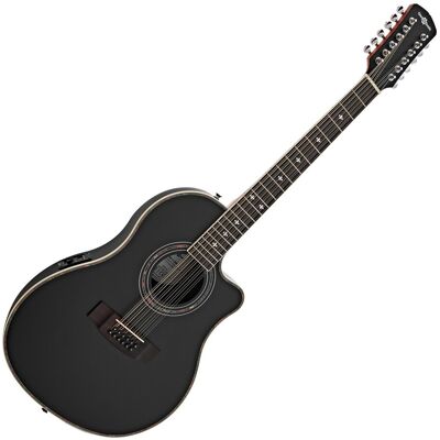 Guitare Électro Acoustique Roundback 12 Cordes par Gear4music Noir - Publicité Guitare Électro Acoustique Roundback 12 Cordes par Gear4music Noir - Publicité