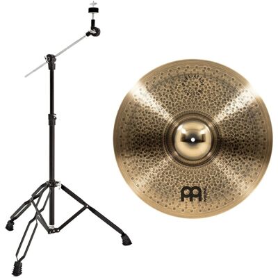 Meinl Pure Alloy Custom 22" Medium Thin Ride & Gear4music Boom Arm Stand Black - Publicité Meinl Pure Alloy Custom 22" Medium Thin Ride & Gear4music Boom Arm Stand Black - Publicité