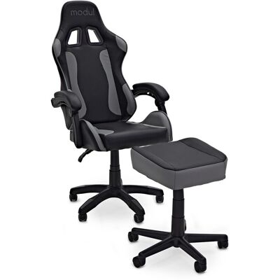 Gear4Music modul Fauteuil de Studio Inclinable et Tabouet Repose Pied noir et gris - Publicité Gear4Music modul Fauteuil de Studio Inclinable et Tabouet Repose Pied noir et gris - Publicité
