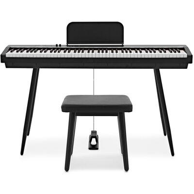 Gear4Music Keynote Compact Digital Stage Piano with Bluetooth Stool Pack - Publicité Gear4Music Keynote Compact Digital Stage Piano with Bluetooth Stool Pack - Publicité