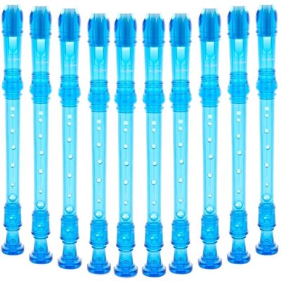 Blue Descant Recorder with Cleaning Rod by Gear4music Pack of 10 - Publicité Blue Descant Recorder with Cleaning Rod by Gear4music Pack of 10 - Publicité