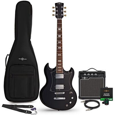 Gear4Music Pack Guitare Électrique Brooklyn Select + Ampli 15 W Black - Publicité Gear4Music Pack Guitare Électrique Brooklyn Select + Ampli 15 W Black - Publicité