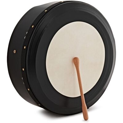 16 x 5" Deluxe Tuneable Bodhran by Gear4music Black - Publicité 16 x 5" Deluxe Tuneable Bodhran by Gear4music Black - Publicité