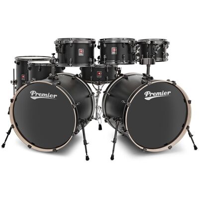 Premier Artist 22" 8pc Double Bass Drum Shell Pack Matte Black - Publicité Premier Artist 22" 8pc Double Bass Drum Shell Pack Matte Black - Publicité
