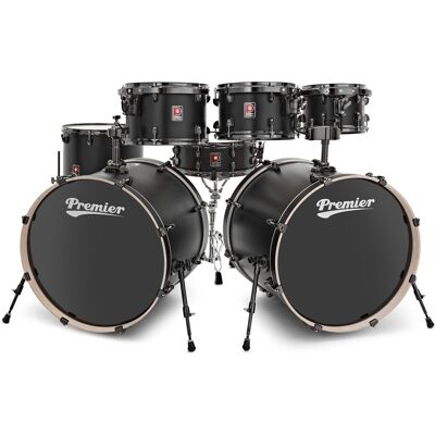 Premier Artist 22" 7pc Double Bass Drum Shell Pack Matte Black - Publicité Premier Artist 22" 7pc Double Bass Drum Shell Pack Matte Black - Publicité