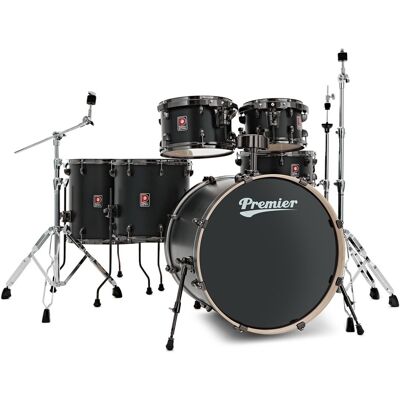Premier Artist 22" 6pc Classic Rock Drum Kit Matte Black - Publicité Premier Artist 22" 6pc Classic Rock Drum Kit Matte Black - Publicité