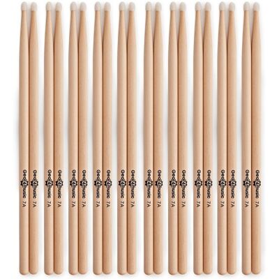 Gear4Music 7A Nylon Tip Maple Drumsticks 10 Pack - Publicité Gear4Music 7A Nylon Tip Maple Drumsticks 10 Pack - Publicité