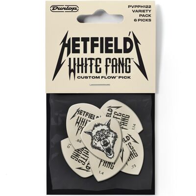 Dunlop Hetfield White Fang Custom Flow Variety Pack 6 Picks - Publicité Dunlop Hetfield White Fang Custom Flow Variety Pack 6 Picks - Publicité