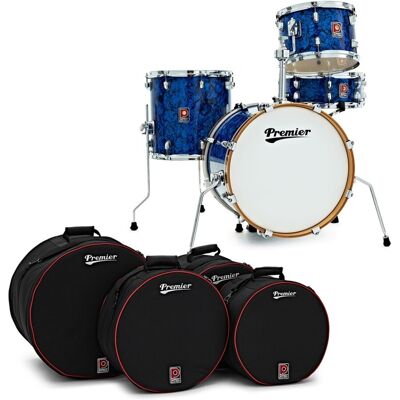 Premier Artist Heritage 18" 4pc Shell Pack Blue Pearl & Soft Case Set - Publicité Premier Artist Heritage 18" 4pc Shell Pack Blue Pearl & Soft Case Set - Publicité