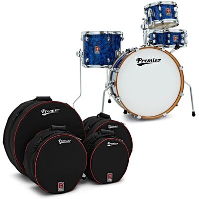 Premier Artist Heritage 20" 4pc Shell Pack Blue Pearl & Soft Case Set - Publicité Premier Artist Heritage 20" 4pc Shell Pack Blue Pearl & Soft Case Set - Publicité
