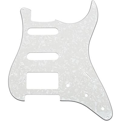 Gear4Music Guitarworks plaque de protection HSS 11 trous perloid blanc - Publicité Gear4Music Guitarworks plaque de protection HSS 11 trous perloid blanc - Publicité