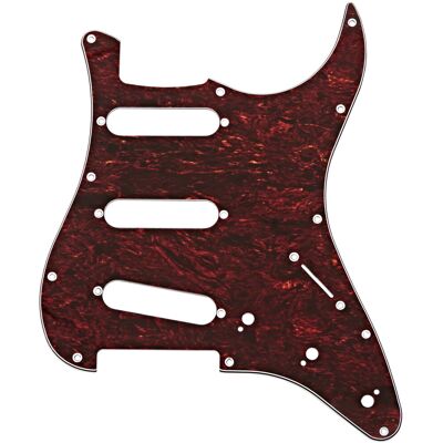 Gear4Music Guitarworks plaque de protection SSS 11 trous écaille de tortue rouge - Publicité Gear4Music Guitarworks plaque de protection SSS 11 trous écaille de tortue rouge - Publicité