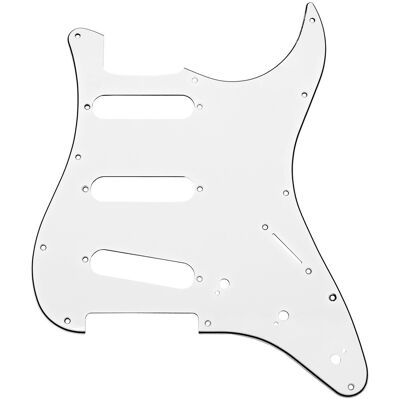 Gear4Music Guitarworks Plaque de Protection SSS 11 trous blanc - Publicité Gear4Music Guitarworks Plaque de Protection SSS 11 trous blanc - Publicité