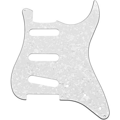 Gear4Music Guitarworks plaque de protection SSS 11 trous perloid blanc - Publicité Gear4Music Guitarworks plaque de protection SSS 11 trous perloid blanc - Publicité