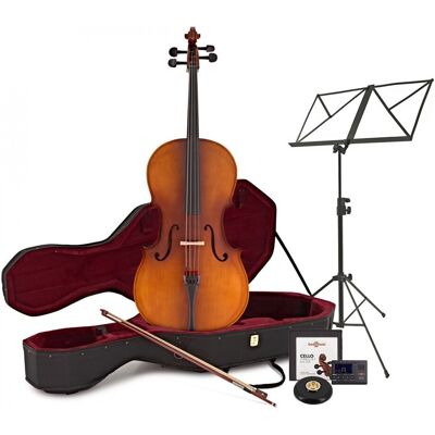 Gear4Music Violoncelle dÉtude de Taille Standard avec Étui Finition Antique + Pack Débutant - Publicité Gear4Music Violoncelle dÉtude de Taille Standard avec Étui Finition Antique + Pack Débutant - Publicité