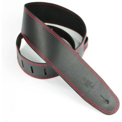 DSL Straps DSL SGE25 Leather 2.5" Guitar Strap Black with Red Stitching - Publicité DSL Straps DSL SGE25 Leather 2.5" Guitar Strap Black with Red Stitching - Publicité