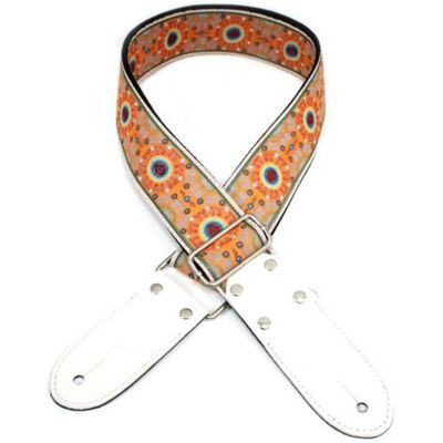 DSL Straps DSL JAC20 Jacquard Series Guitar Strap 2" Orange and White - Publicité DSL Straps DSL JAC20 Jacquard Series Guitar Strap 2" Orange and White - Publicité
