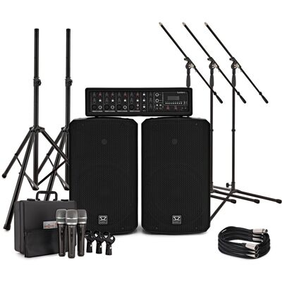SubZero SZPA-410 Système de Sonorisation 175 W 10" avec Microphones et Pieds - Publicité SubZero SZPA-410 Système de Sonorisation 175 W 10" avec Microphones et Pieds - Publicité